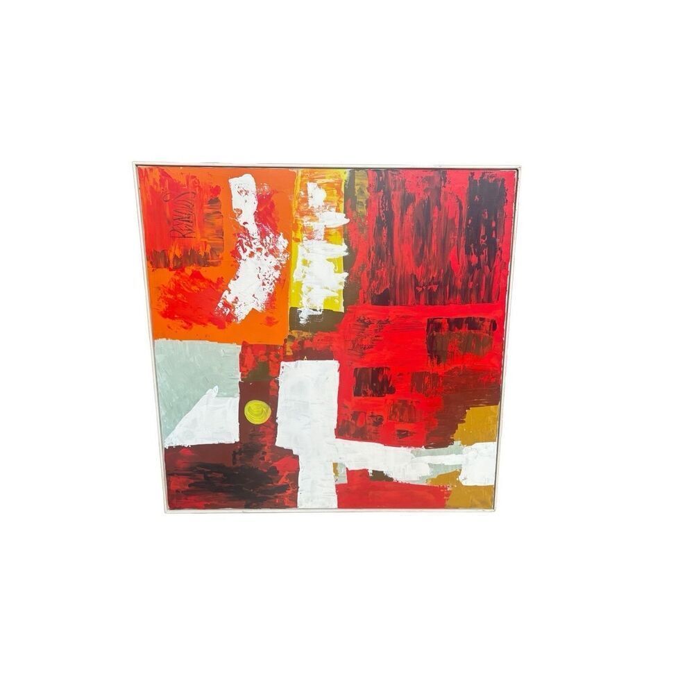 Vintage Original Lee Reynolds Signed Abstract Oil Painting on Canvas. 1960-1967